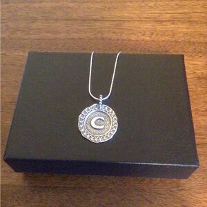 Sterling Silver Initial C Pendant & Chain